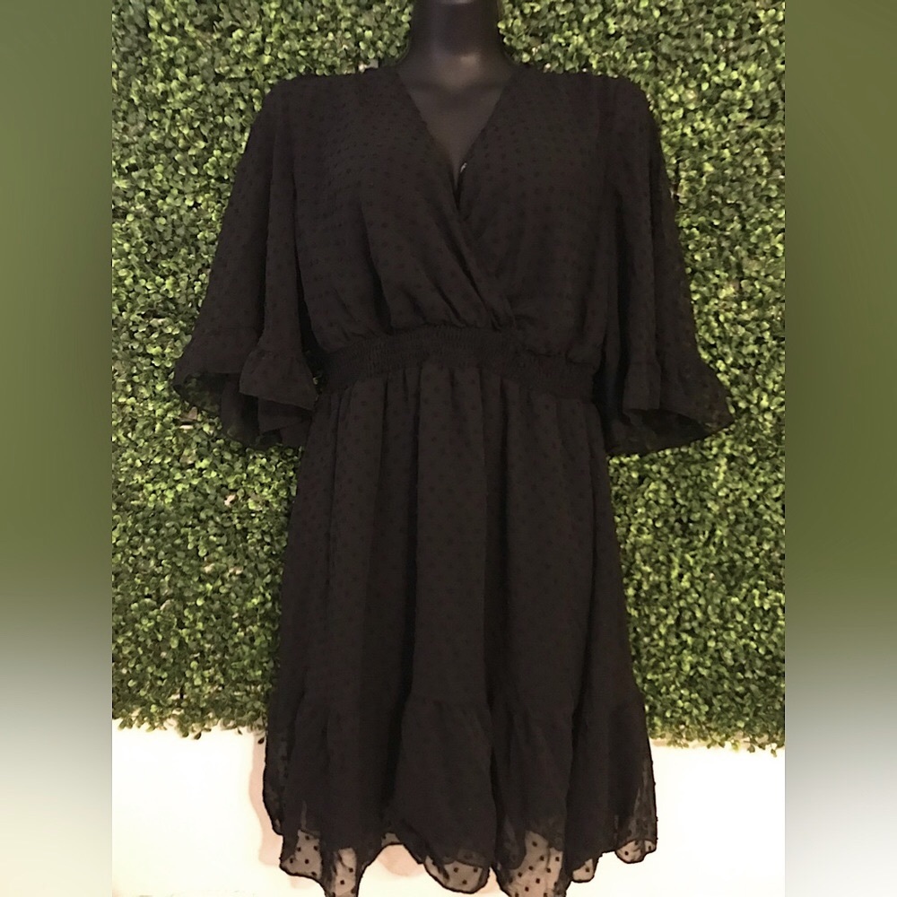Swiss dot lace empire waist dress (flirty, flattering,light, tea party, wedding)